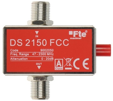 Аттенюатор 5–2400 МГц, вилка F/розетка F, 75