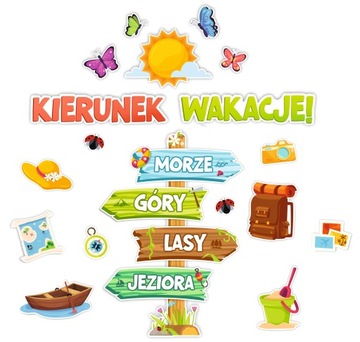DEKORACJA DUŻA ZAKOŃCZENIE ROKU SZKOŁA PRZEDSZKOLE - KIERUNEK WAKACJE - XL