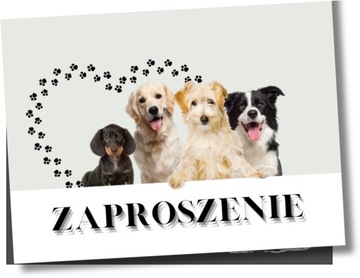 ZAPROSZENIA URODZINOWE PIESKI PSY 15x10cm