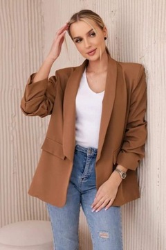 Żakiet Marynarka z klapami elegancka rękaw 3/4 MODA WŁOSKA HIT