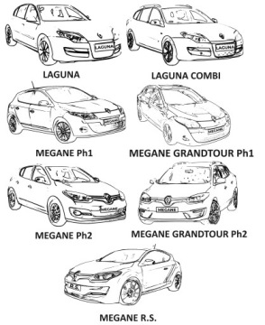 Случай для живописи Renault Captur Megane Laguna Fluence Clio RS Card