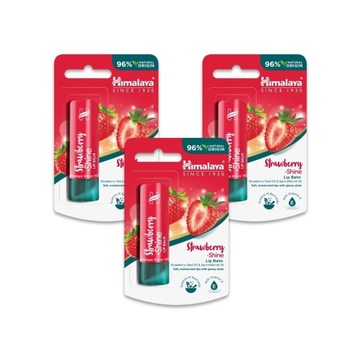 Himalaya Truskawkowy Lekko Barwiący Balsam do Ust Odżywia i Nawilża 3 op.