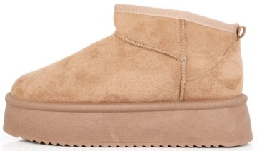 7901 БЕЖЕВЫЕ УТЕПЛЕННЫЕ БОТИНКИ НА ТОЛСТОЙ ПОДОШВЕ, СНЕЖНЫЕ БОТИНКИ НА ПЛАТФОРМЕ 41