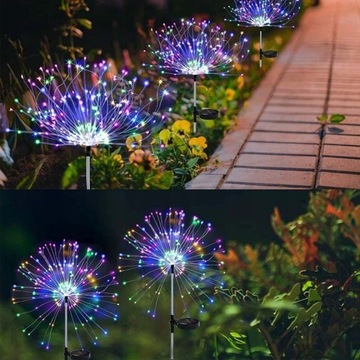 4 шт. СОЛНЕЧНЫЕ САДОВЫЕ СВЕТИЛЬНИКИ Одуванчик ДЕРЕВО ФЕЙЕРВЕРК УКРАШЕНИЕ 150 светодиодов