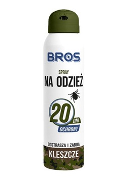 Bros spray na ODZIEŻ odstrasza kleszcze 90ml.