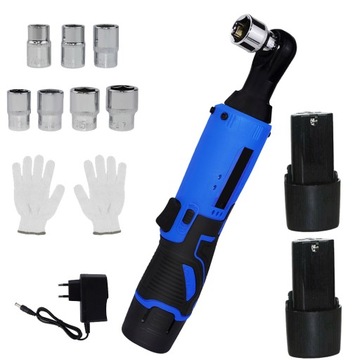 МОЩНЫЙ ЭЛЕКТРИЧЕСКИЙ АККУМУЛЯТОРНЫЙ КЛЮЧ С ТРЕЩОТКОЙ + 2 АККУМУЛЯТОРА 12 В