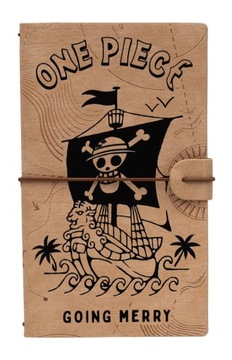 Notes skórzany One Piece Notatnik gumka 80k w szeroką i kropkowaną linie