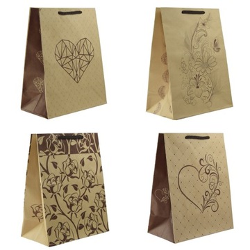 ЭКО декоративные бумажные пакеты 20х9х24см, набор из 10 подарочных пакетов