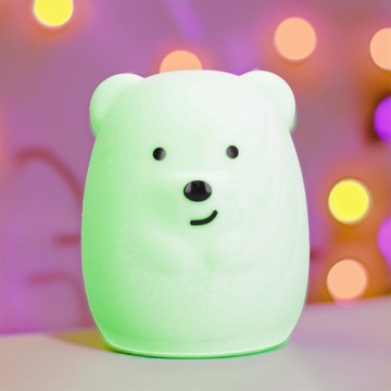 НОЧНИК ДЛЯ ДЕТЕЙ, светодиодный силиконовый мишка с USB-пультом, 3 режима освещения