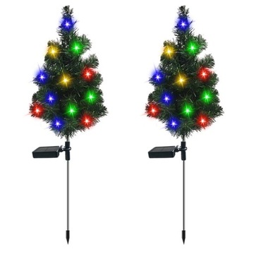 OGRODOWA LAMPA SOLARNA 20 LED WBIJANA CHOINKA 2SZT