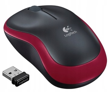 LOGITECH M185 Mysz Bezprzewodowa czerwona