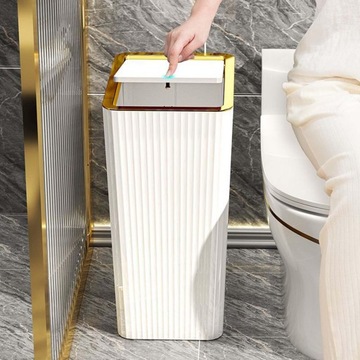 Контейнер для мусора с крышкой Slim Narrow Garbage 15л Белый