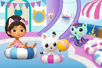 TREFL PUZZLE 60 KOCI DOMEK GABI I PRZYJACIELE NA BASENIE 4+