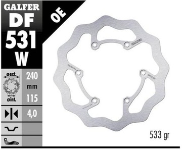 GALFER TARCZA HAMULCOWA TYŁ YAMAHA YZ 250 '22-, YZ 250F '21-, YZ 450F '20-