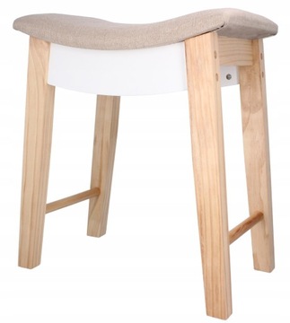 TABORET STOŁEK DO TOALETKI KRZESŁO BEŻOWE DREWNO