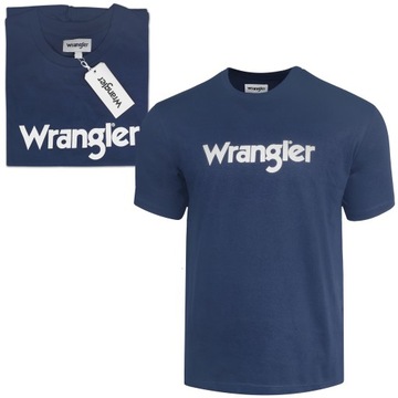 Wrangler Koszulka Męska T-shirt Bawełniana Granatowa Rozmiar M