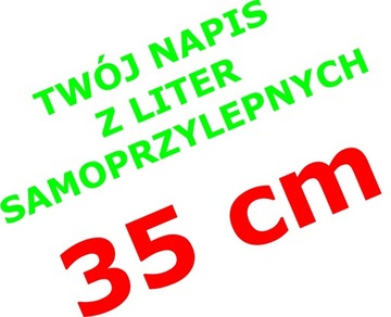LITERY CYFRY SAMOPRZYLEPNE NAPISY NAKLEJKI 35 CM