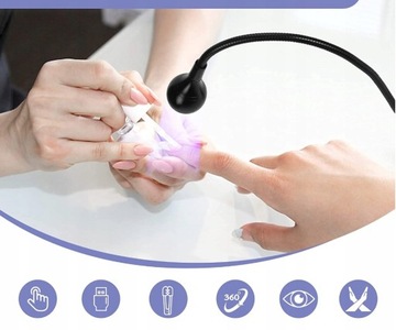 Светодиодная лампа MINI UV LAMP NAIL BRIDGE HYBRID GELS 3W 5W серебристая