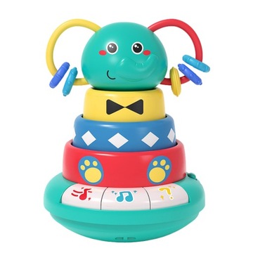 СЛОН ИНТЕРАКТИВНАЯ ПИРАМИДА МУЗЫКАЛЬНАЯ СВЕТОВАЯ ИГРУШКА ДЛЯ ДЕВОЧЕК