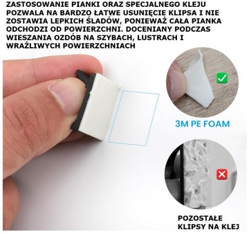 50x UCHWYTY HACZYKI KLIPSY DO LAMPEK SWIĄTECZNYCH GIRLAND SAMOPRZYLEPNE 3M