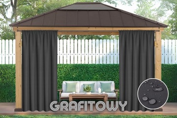 ZASŁONY WODOODPORNE OGRODOWE 155x200 NA TARAS ZASŁONA Z TUNELEM ZEWNĘTRZNA