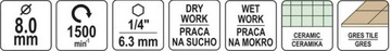 АЛМАЗНОЕ СВЕРЛО ДЛЯ КЕРАМИЧЕСКОГО КАМНЯ 8 ММ ШЕСТИГР.