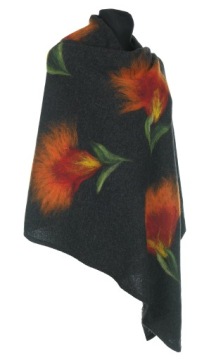 ГЛАМУРНЫЙ ШАРФ С РУКОВОЙ ВЫШИВКОЙ 80% ШЕРСТЬ ЯГНЕНКА