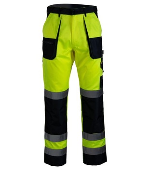 SPODNIE ROBOCZE BHP PAS ODBLASKOWE OSTRZEGAWCZE106