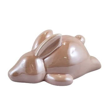 КРОЛИК БОЛЬШОЙ ЛЕЖАЩИЙ ЖЕМЧУЖНО-РОЗОВЫЙ 10Х16Х8 СМ