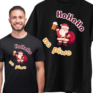 ŚWIĄTECZNA KOSZULKA MĘSKA ŚMIESZNA HO HO na piwo