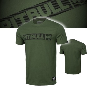 PITBULL T-SHIRT ULTRALEKKA KOSZULKA MĘSKA KRÓTKI RĘKAW HILLTOP OLIWKOWA S
