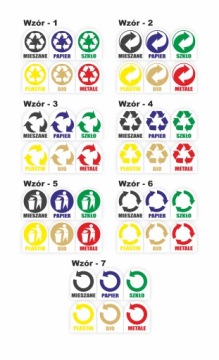 НАКЛЕЙКИ ДЛЯ КОРЗИН СЕГРЕГАЦИЯ МУСОРОВ 6 шт.