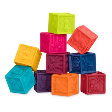B.TOYS KLOCKI MIĘKKIE ONE TWO SQUEEZE ZESTAW 10szt