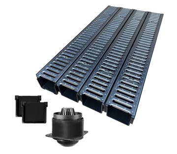 KOMPLET ODWODNIENIE LINIOWE Korytko 4m + Akcesoria