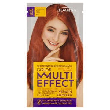 Joanna Multi Effect Color szamponetka koloryzująca Płomienny Rudy 35g
