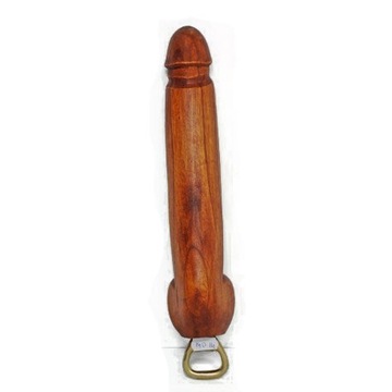 Penis OTWIERACZ Do Butelek Rękodzieło z Drewna 30cm