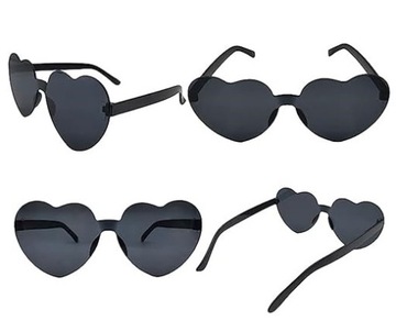 СОЛНЦЕЗАЩИТНЫЕ ОЧКИ СЕРДЦЕ ДЛЯ ДЕТЕЙ ПРОЗРАЧНЫЕ PARTY ЧЕРНЫЕ