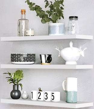 ПОЛКА 40 x 15см БЕЛАЯ или ЧЕРНАЯ НАСТЕННАЯ КУХОННАЯ ПОЛКА МЕБЕЛЬНАЯ