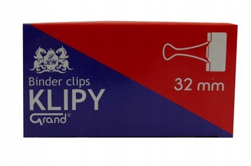 Зажим для офиса Гранд 32мм 60шт черный