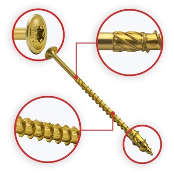 Дисковые столярные шурупы TORX 6x180