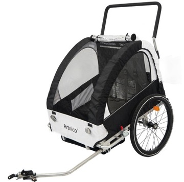 Детский велосипедный прицеп 3-в-1, складной, с амортизацией на 360 градусов.