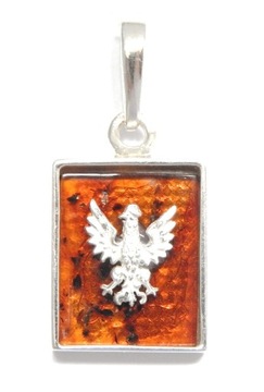 SREBRNA ZAWIESZKA ORZEŁ BURSZTYN 925