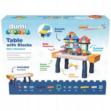 Мягкие блоки Стол с кубиками для детей, 80 элементов