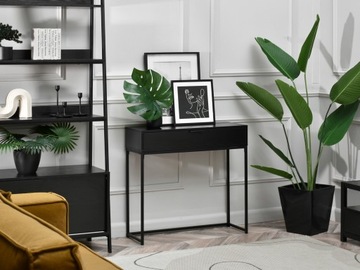 ЭЛЕГАНТНАЯ МИНИМАЛИСТИЧНАЯ КОНСОЛЬ NORA 80 СМ ЧЕРНОЕ ДЕРЕВО С ЯЩИКОМ