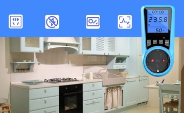 MIERNIK ZUŻYCIA ENERGII 16A LCD max 3680 W 7 trybów monitorowania