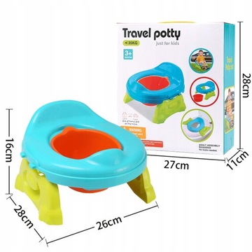 Nocnik 3W1 turystyczny, Przenośny nakładka na WC sedes miska WAKACJE