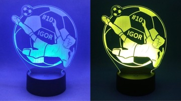 3D СВЕТОДИОДНЫЙ НОЧНИК ФУТБОЛИСТА С ИМЯ НОМЕРОМ ПОДАРОК ​​ДЛЯ ФУТБОЛЬНОГО ФАНАТЕЛЯ