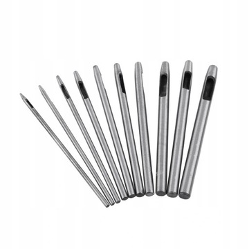 10 SZT. SKÓRZANE DZIURKACZE DO WYKRAWANIA SKÓRY 0.5-5MM ZESTAW