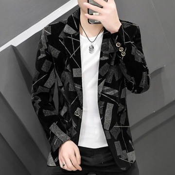 Męski slim fit garnitur marynarka casual garnitur