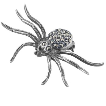 VERSIL broszka pająk markazyty SREBRO 925